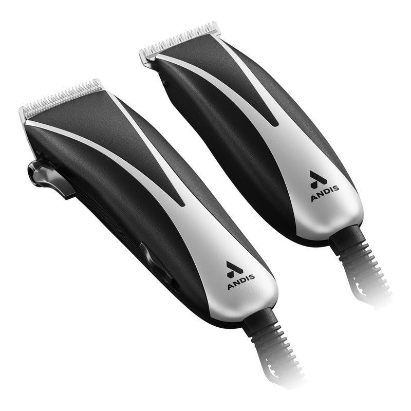Kit De Maquinas Recortadoras De Cabello Andis Ultra Clip & Trim Combo, Modelo Pm-10/cpt, Kit De 15 Piezas, Cuchillas De Acero Inoxidable