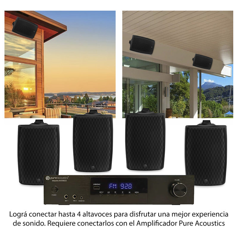 Bocina Para Exterior O Interior Pure Acoustics Pasiva 6.25 Pulgadas Para Patios Terrazas Protección Contra Lluvia Ip55 Blyss 645