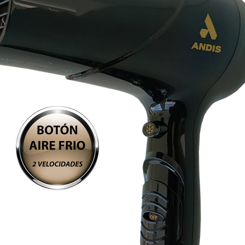 Secadora De Cabello Andis Ionica Turmalina 1875w Negra Lcs-1
