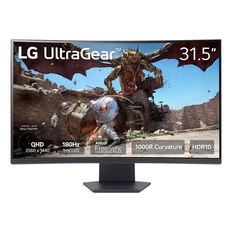 Monitor Curvo Gaming 32 Pulgadas LG Pantalla Ultragear Qhd Color Negro