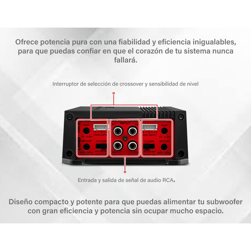 Amplificador Ds18 G1000.4 4 Canales Clase D 1000w Max Color Negro