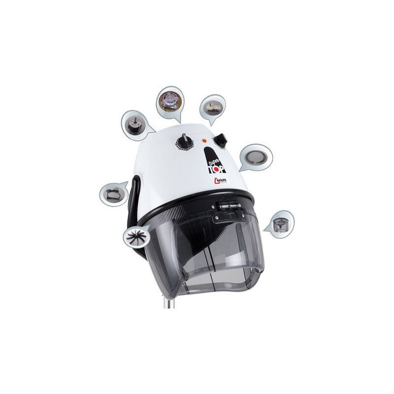 Secador De Casco Profesional Para Cabello Super Top Ceriotti Color Blanco
