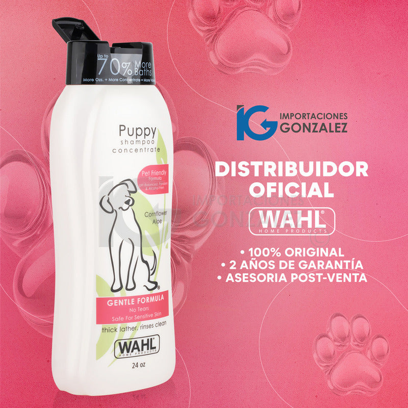 Shampoo Para Perros Wahl® Con Formula Natural De Aloe Aciano Y Glicerina Ideal Para Mascotas De Piel Sensible Puppy Uso En Todo Tipo De Razas