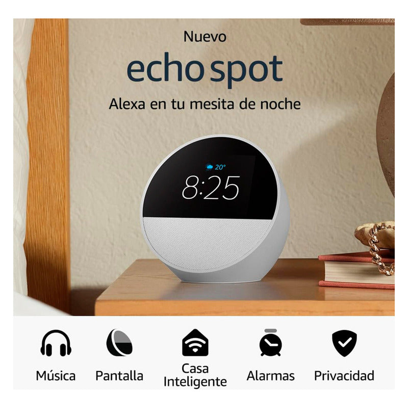 Amazon Echo Spot Bocina Y Despertador Inteligente Blanco