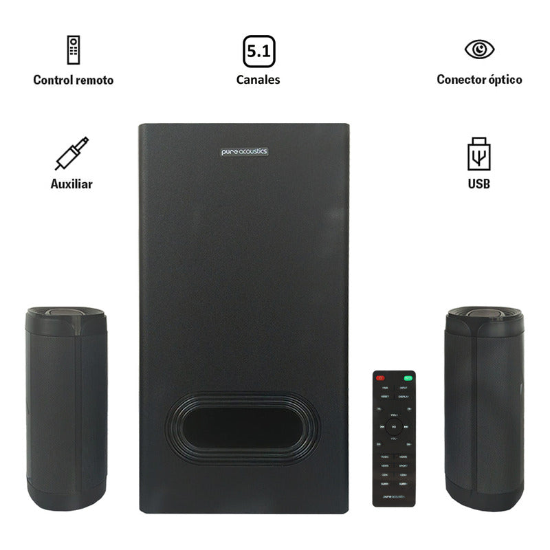Barra De Sonido Smart Tv Pure Acoustics Bluetooth Subwoofer