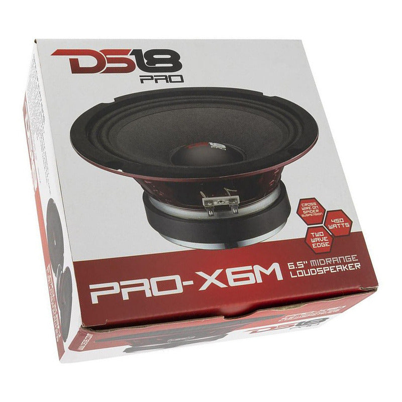 Altavoz Ds18 Medios 6 6.5 Pulgadas Woofer Pro X6m 450w Audio Auto Color Negro
