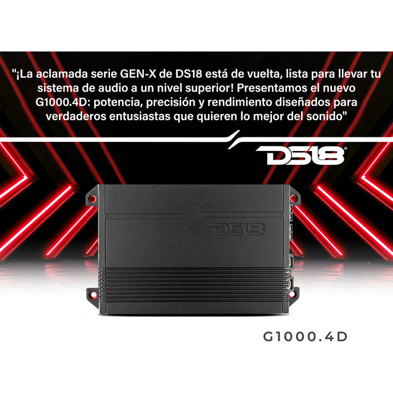 Amplificador Ds18 G1000.4 4 Canales Clase D 1000w Max Color Negro