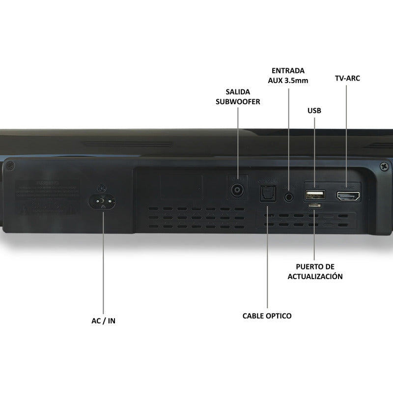 Barra De Sonido Smart Tv Pure Acoustics Bluetooth Subwoofer