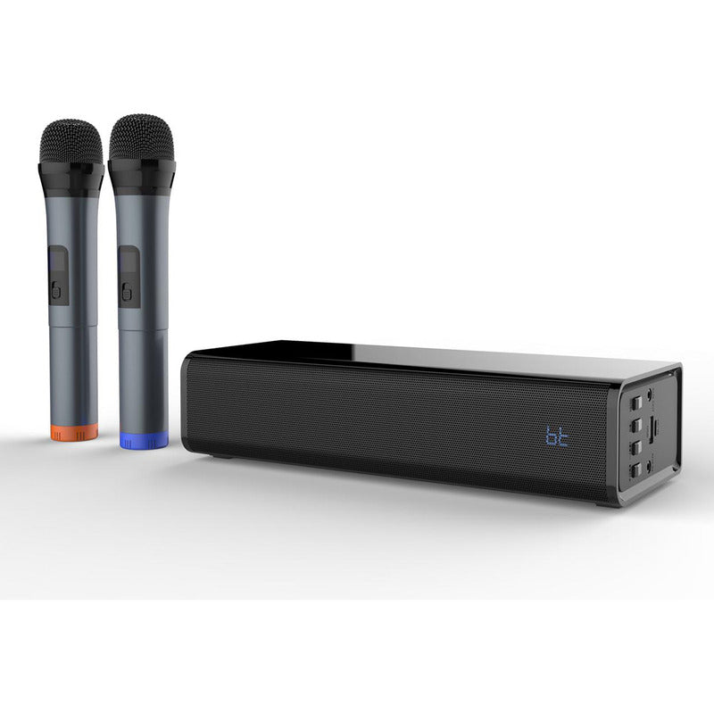 Bocina Portátil Pure Acoustics Singbar Con Karaoke Y 2 Micrófonos Color Negro
