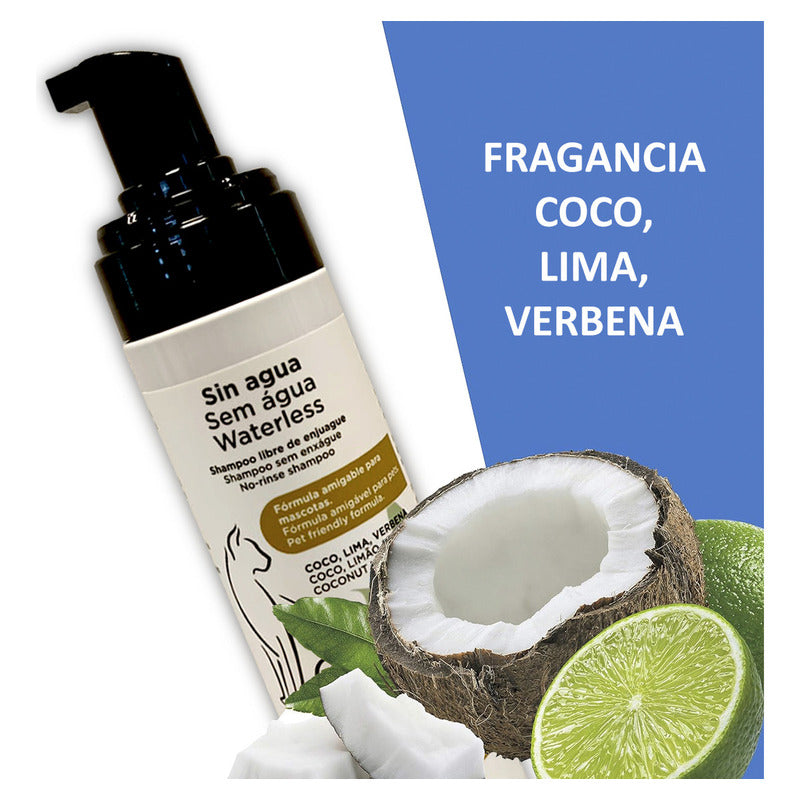 Shampoo Seco Para Gatos Wahl Libre De Enjuague Formula De Avena Fragancia Coco Lima Verbena