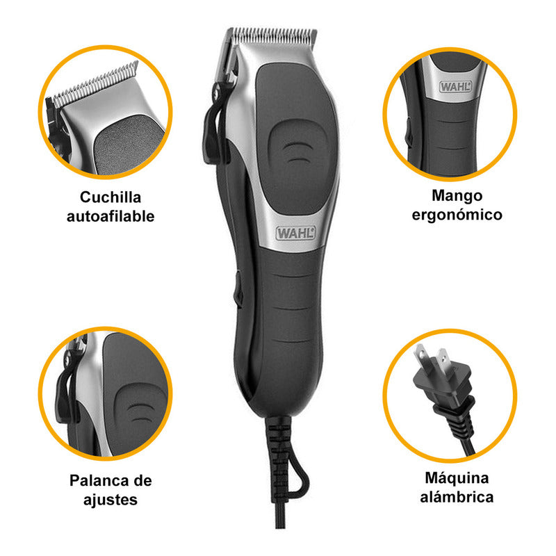 Máquina Rasuradora Wahl Deluxe Cuchilla Autoafilable Color Plateado
