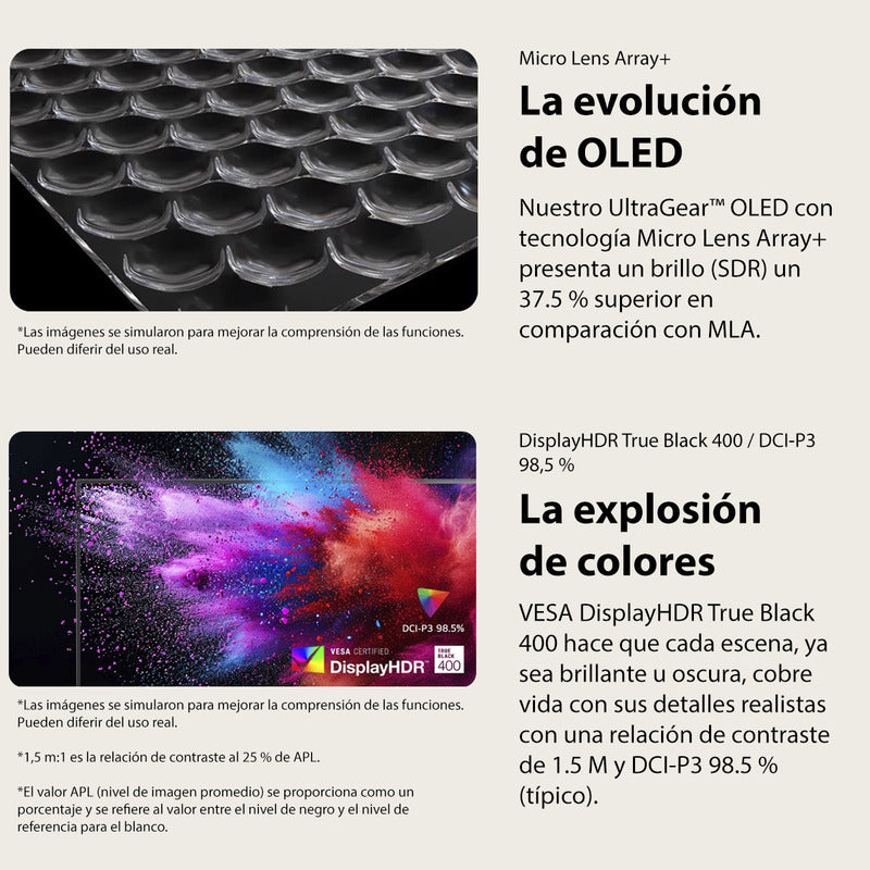 Monitor Gaming Ultragear LG Oled De Modo Dual De 32 Pantalla 4k Uhd, 0,03 Ms (gtg), Displayhdr True Black 400
