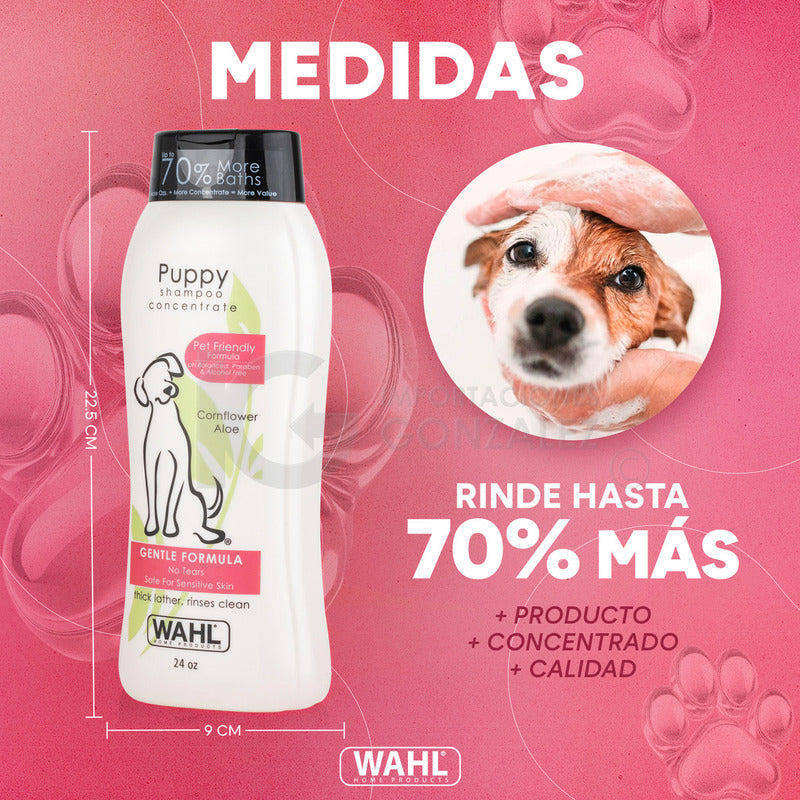 Shampoo Para Perros Wahl® Con Formula Natural De Aloe Aciano Y Glicerina Ideal Para Mascotas De Piel Sensible Puppy Uso En Todo Tipo De Razas