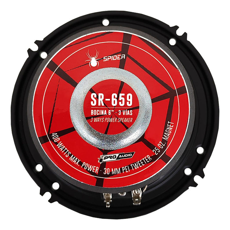 Bocina Spider 6 Pulgadas Pro Audio 3 Vías Potencia Rms 80 W Max Potencia 400 W