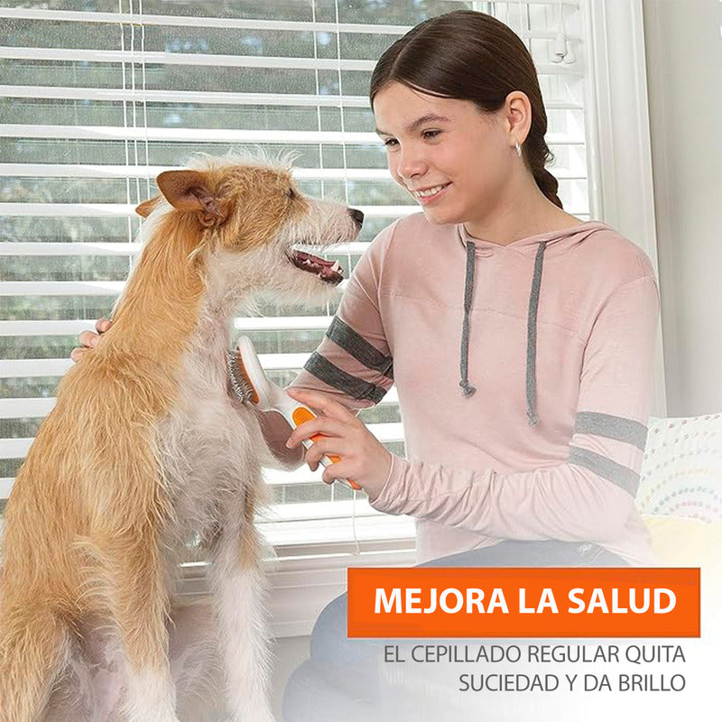 Cepillo Para Mascotas Wahl Mango Ergonomico, Cepillo De Cerdas De Acero Inoxidable, Modelo 858500