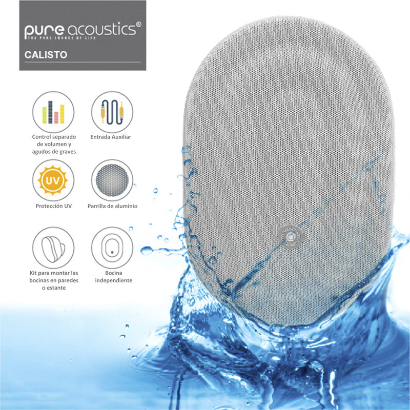 Bocinas Para Exterior Pure Acoustics Bluetooth Ipx6 120w