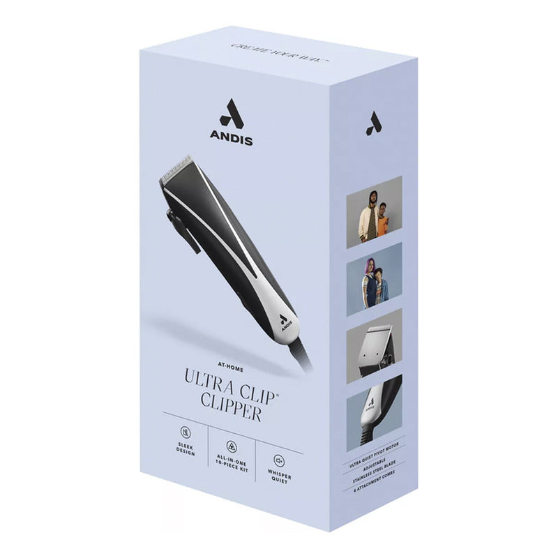 Maquina Rasuradora De Pelo Andis Ultra Clip 110v Series Pm-10 Incluye Kit Con 4 Guías Y Tijeras