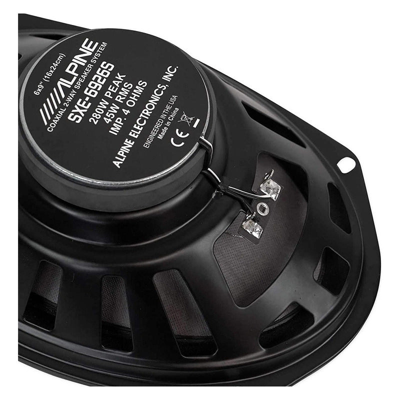 Nuevas Bocinas Coaxiales 2 Vías Alpine 6x9 280 Vatios Color Negro