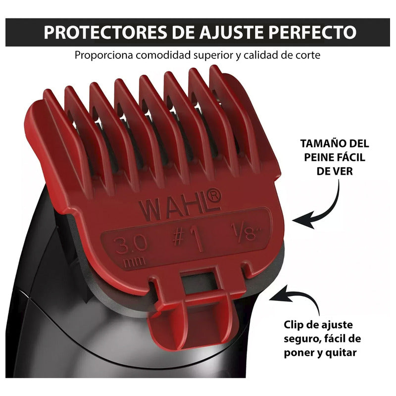 Combo Wahl Pro Deluxe Maquinas Para Barba Bigote Nariz Oidos
