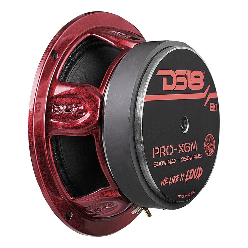 Altavoz Ds18 Medios 6 6.5 Pulgadas Woofer Pro X6m 450w Audio Auto Color Negro