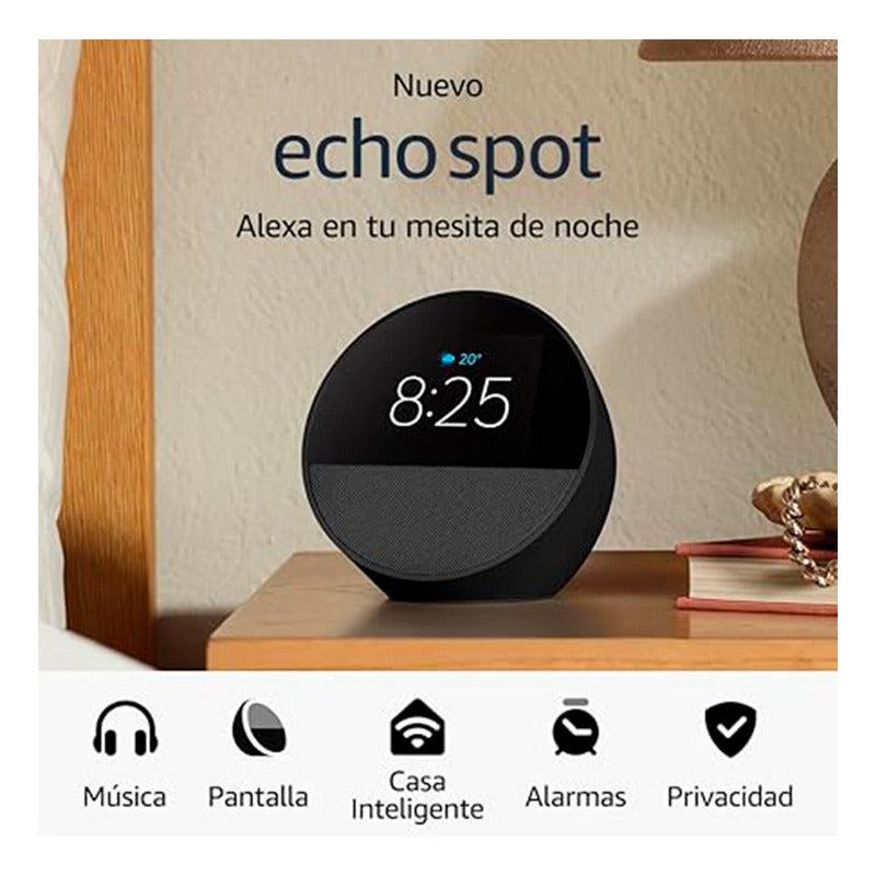 Amazon Echo Spot Bocina Y Despertador Inteligente Negro B0bf