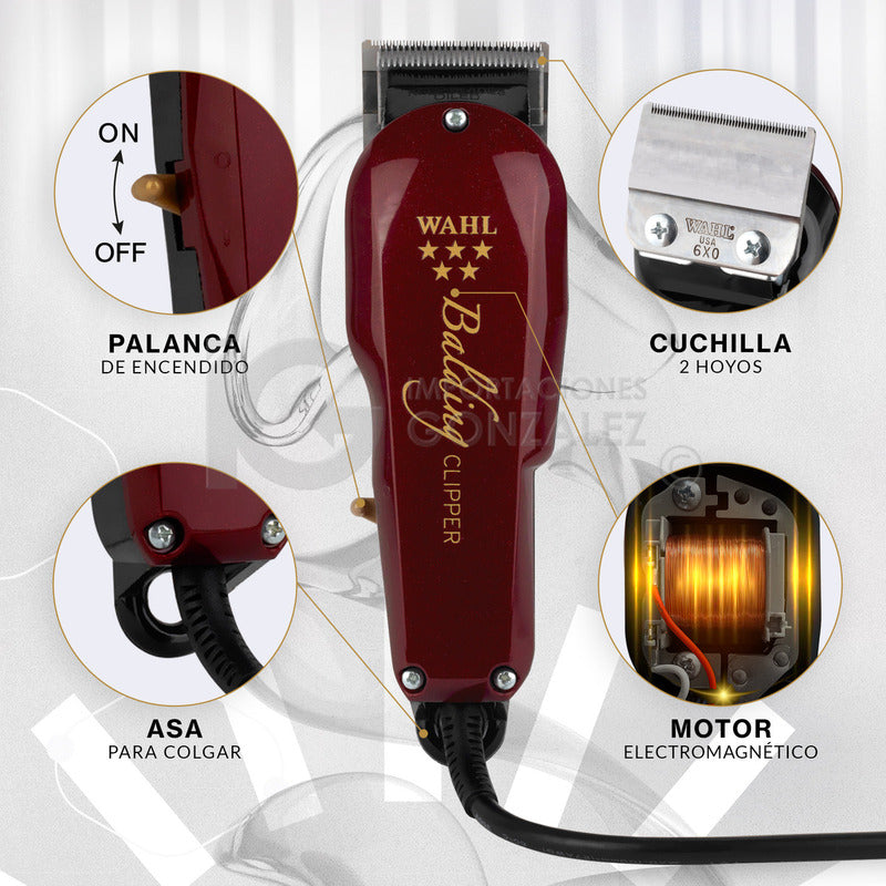 Máquina Cortadora De Pelo Wahl® Professional 5 Star Clipper Balding 8110 Original Con Holograma De Autenticidad 127v