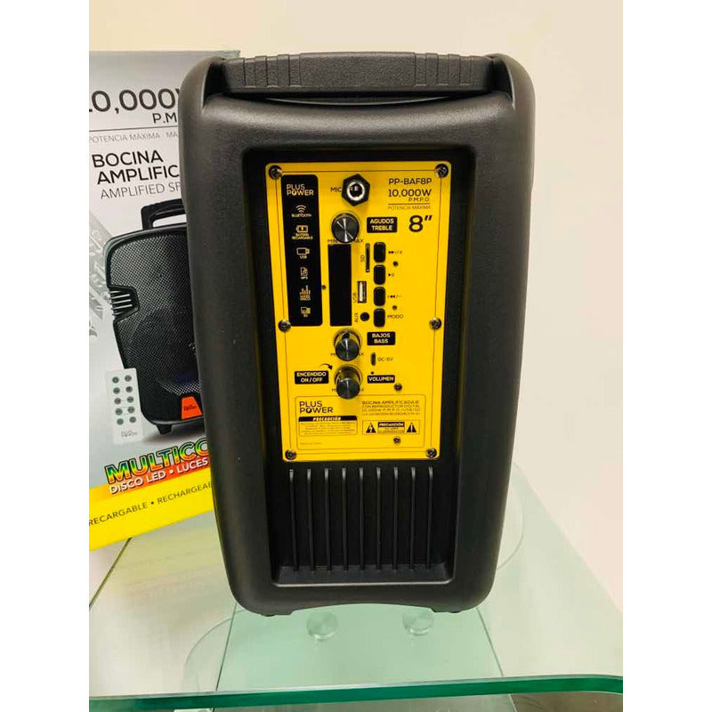 Bocina Plus Power Portátil Con Bluetooth Pp-baf8p Negro