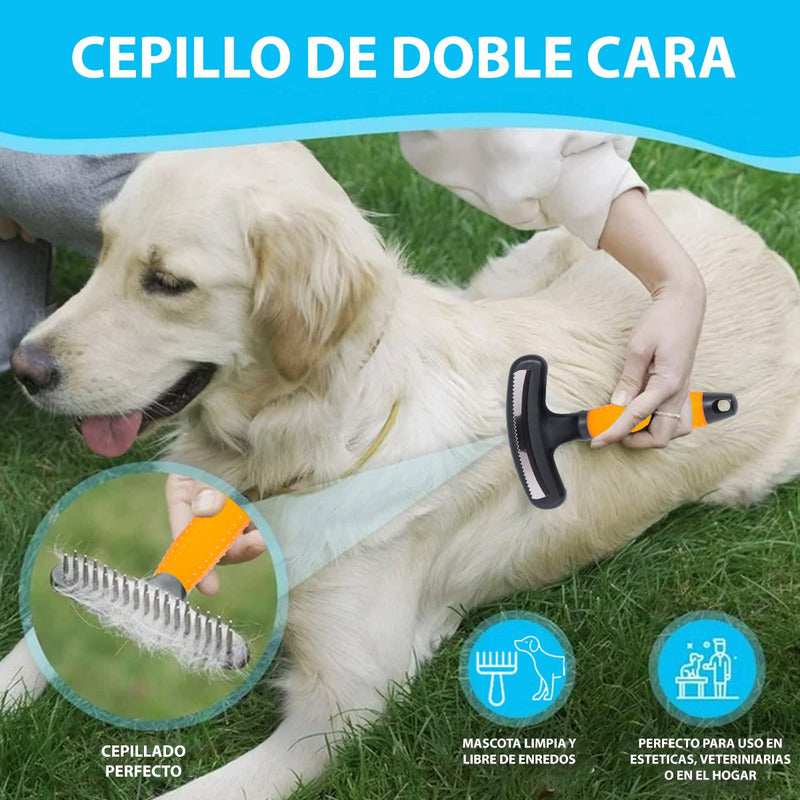 Cepillo Doble Cabezal Wahl Para Perro Rastrillo Y Cepillo