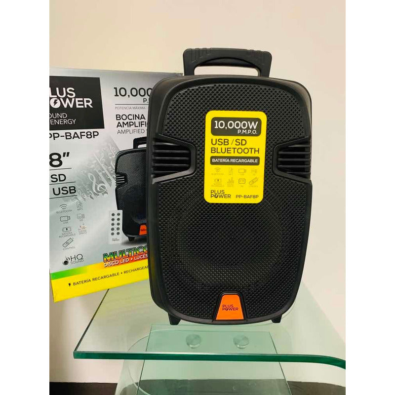Bocina Plus Power Portátil Con Bluetooth Pp-baf8p Negro