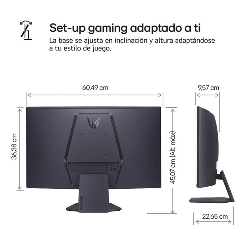 Monitor LG Ultragear 27 Qhd Curvo 1000r, 1ms Freesync 180hz