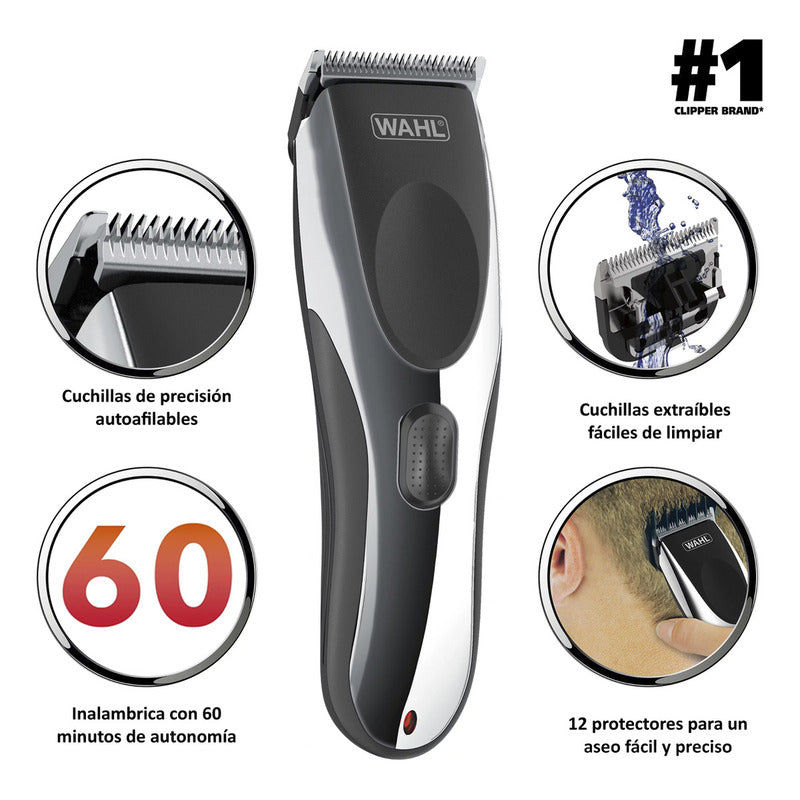 Kit De Máquina Rasuradora Inalámbrica Wahl, Para Cabello Y Barba, 22 Accesorios Incluidos, Cuchillas De Acero Inoxidable. Modelo 9639-2201mx