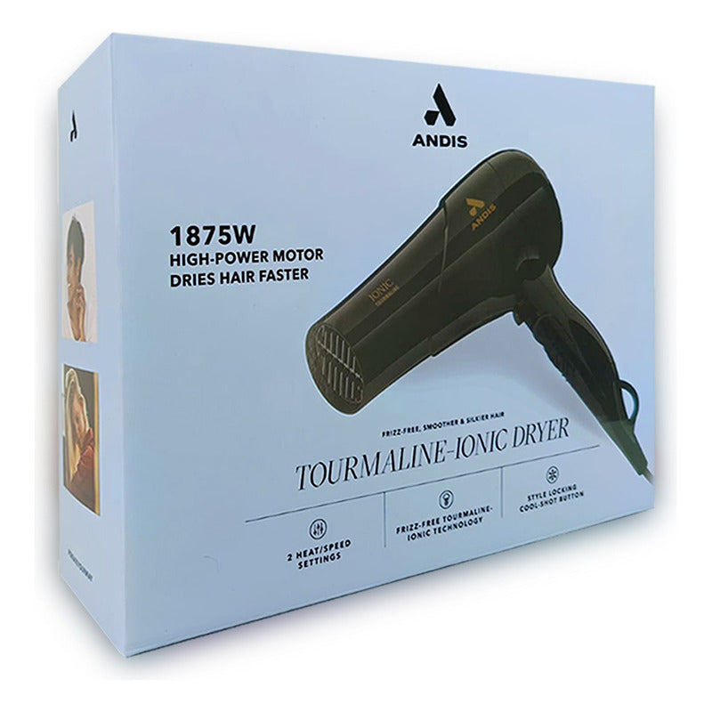Secadora De Cabello Andis Ionica Turmalina 1875w Negra Lcs-1