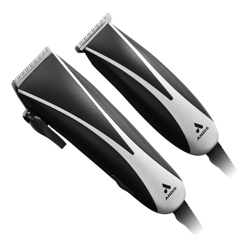Kit De Maquinas Recortadoras De Cabello Andis Ultra Clip & Trim Combo, Modelo Pm-10/cpt, Kit De 15 Piezas, Cuchillas De Acero Inoxidable