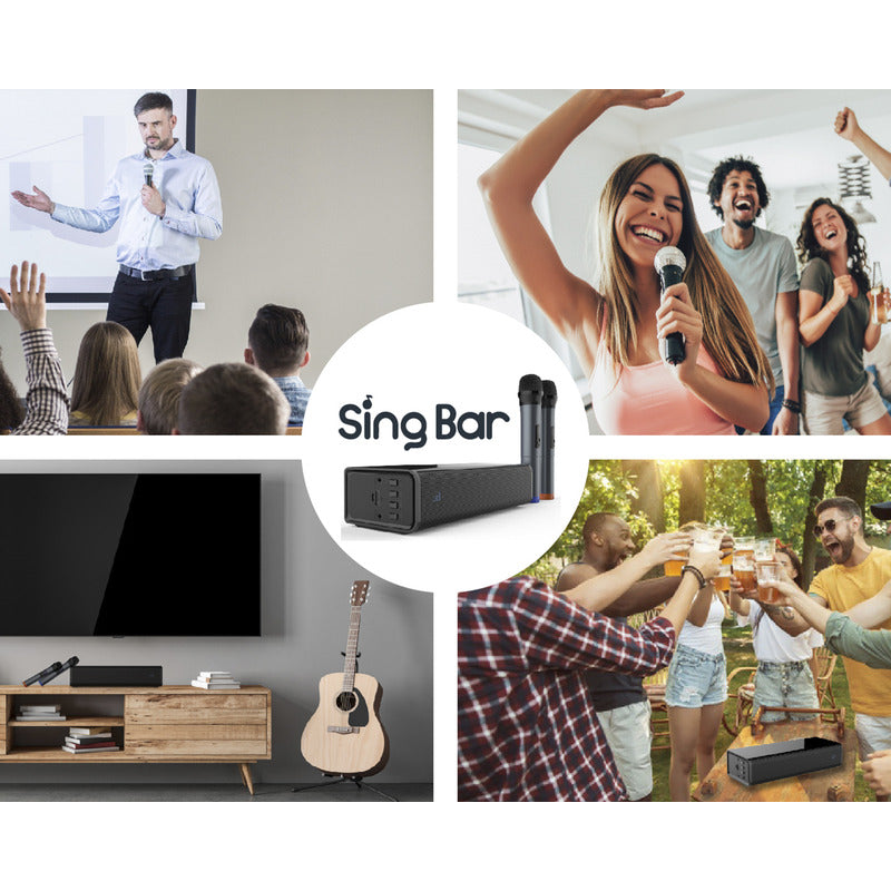 Bocina Portátil Pure Acoustics Con Karaoke Y 2 Micrófonos Bt