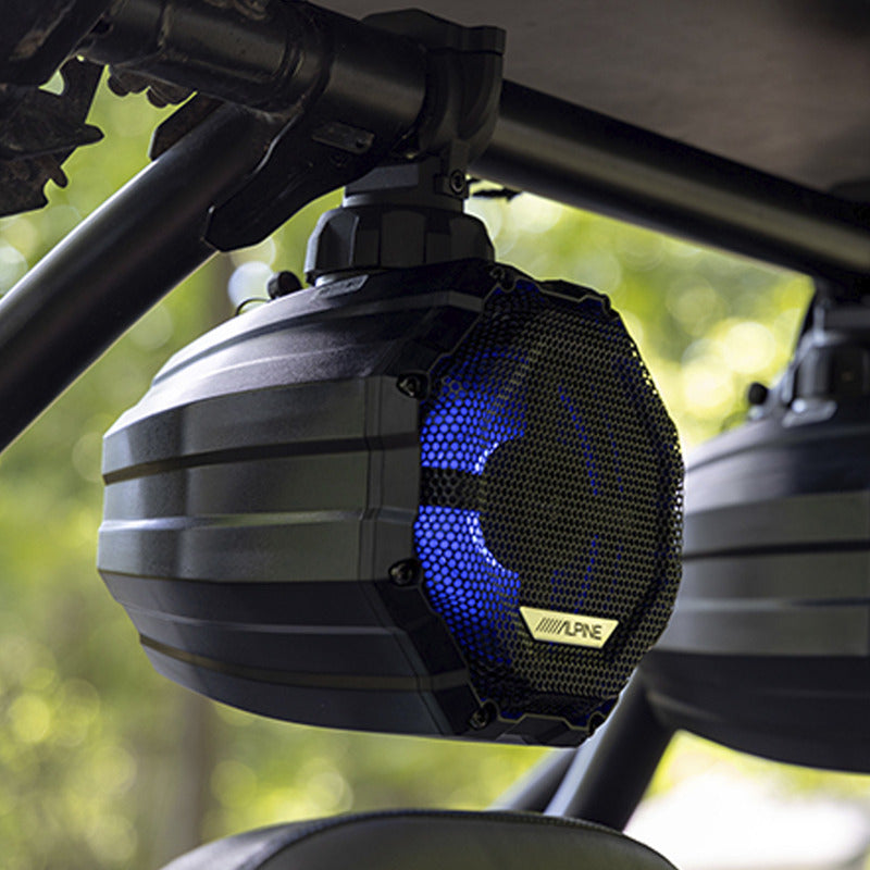 Bocinas Alpine 6.5 Para Cuatrimoto, Rzr O Atv's Con Luz Rgb, Bocinas Marinas Para Lancha Yate Resistentes A La Intemperie, Coaxial De 2 Vías Todo Terreno