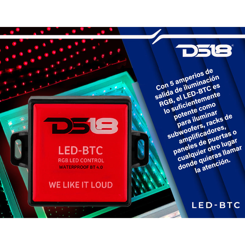 Control De Tira Led Rgb Ds18 Led-btc Bluetooth 4.0 Impermeable Ip65 Hecho Para Autos Barcos O Powersports 5 Amperios