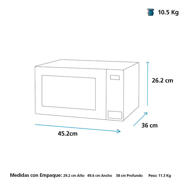 Horno De Microondas Ge Appliances Globales Mge07sej 20l 0.7 Ft³ Acero Inoxidable Electrico 120v De Mesa Estante Plato