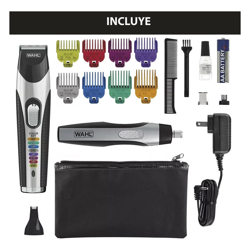 Combo Wahl Pro Deluxe Maquinas Para Barba Bigote Nariz Oidos