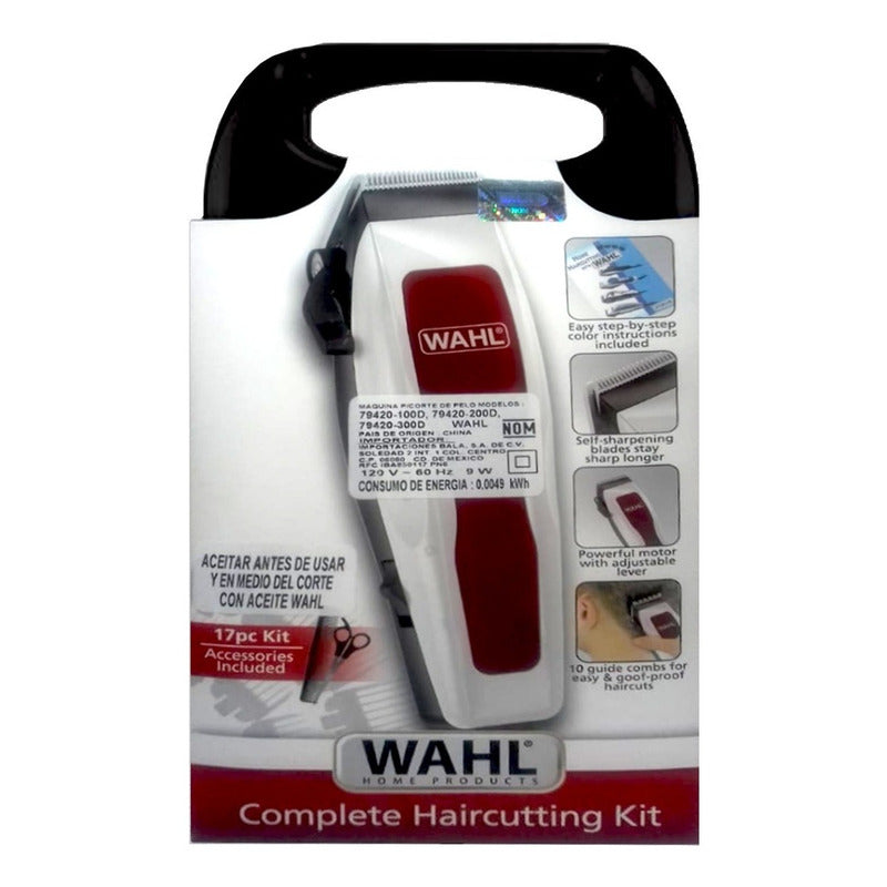 Maquina Para Cortar Cabello Y Barba Kit Completo 17 Piezas
