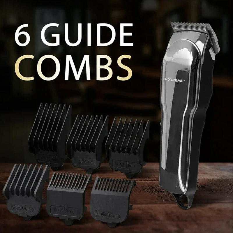 Máquina Rasuradora Barba Y Cabello Xtreme Pro 6 Guías Pantalla Lcd Recargable