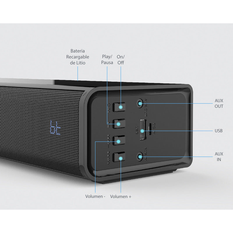 Bocina Portátil Pure Acoustics Singbar Con Karaoke Y 2 Micrófonos Color Negro