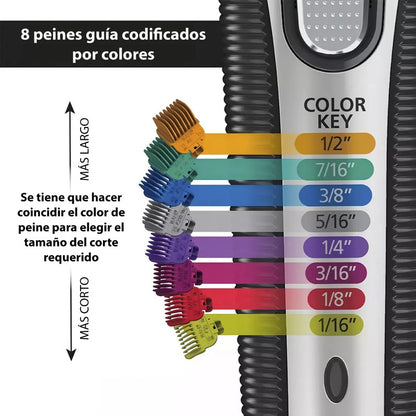 Recortadora Barba Y Bigote Wahl Color Pro Deluxe Inalambrica Color Plateado