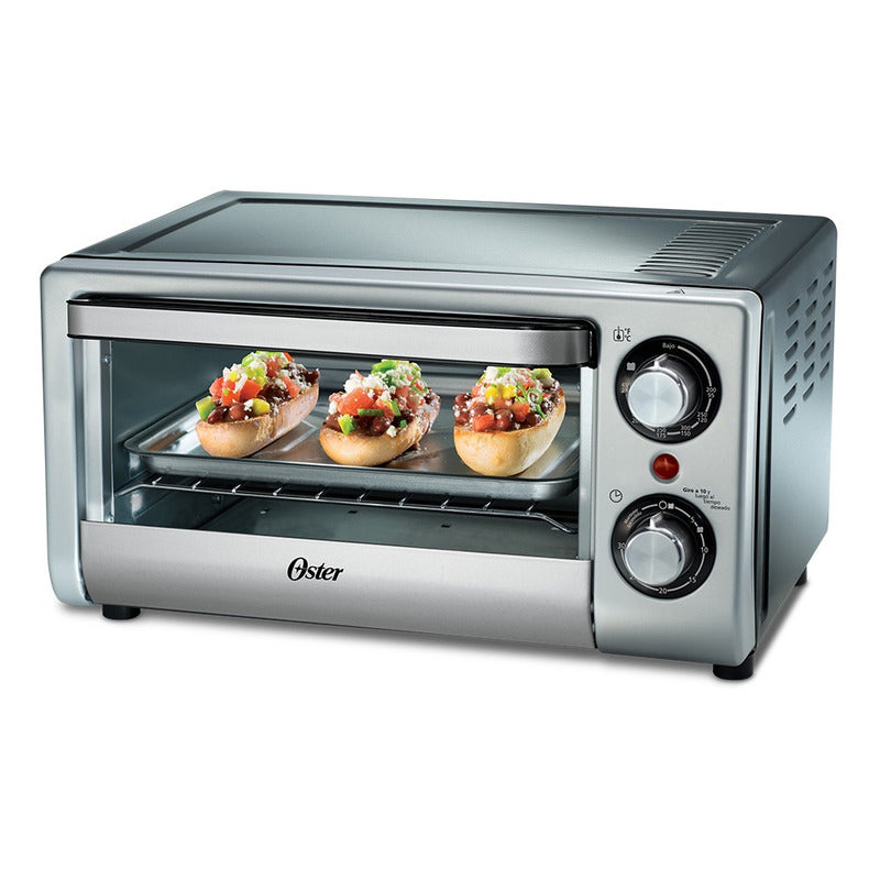 Horno Eléctrico Tostador Oster Cap. 10 Lt Plata Cronometro