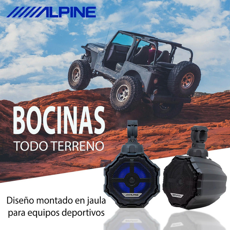 Par De Bocinas Alpine Bocina Cápsula Resistente Luz Rgb