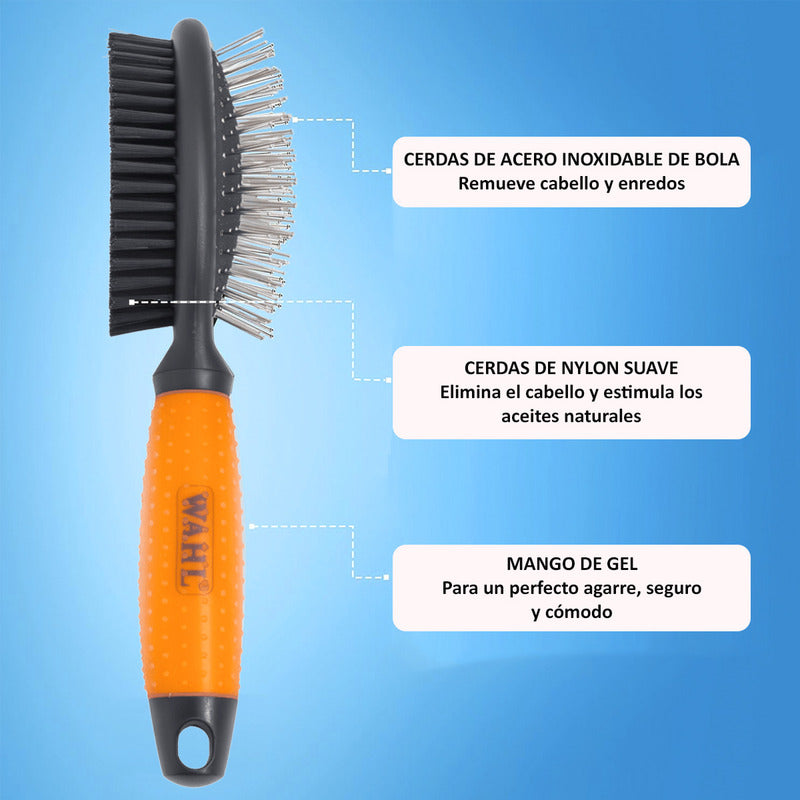 Cepillo De Doble Cara Wahl Con Mango De Gel De Agarre Suave