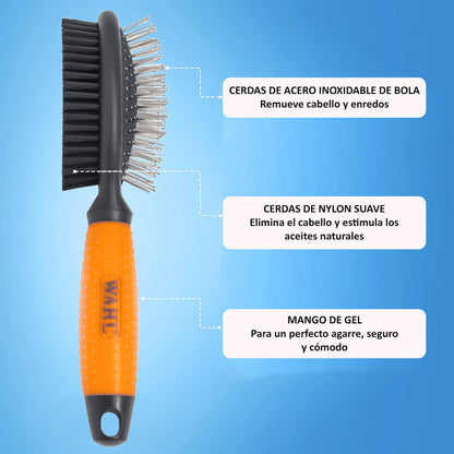 Cepillo De Doble Cara Wahl Con Mango De Gel De Agarre Suave
