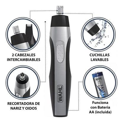 Combo Wahl Pro Deluxe Maquinas Para Barba Bigote Nariz Oidos