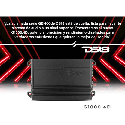 Amplificador Ds18 G1000.4 4 Canales Clase D 1000w Max Color Negro