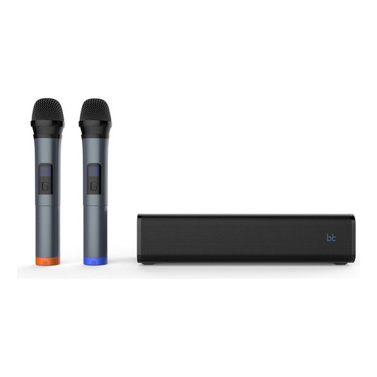 Bocina Portátil Pure Acoustics Singbar Con Karaoke Y 2 Micrófonos Color Negro