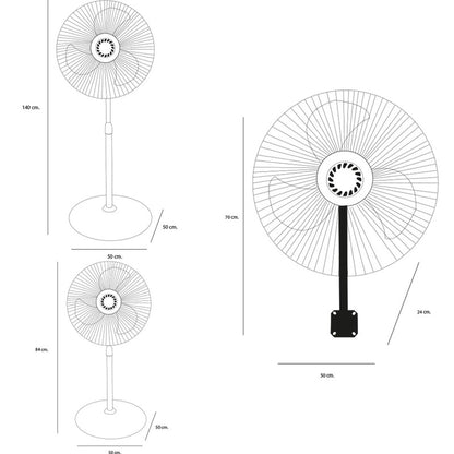Ventilador Dace 3 En 1 De Pedestal 18pul 100w Aspas Metal